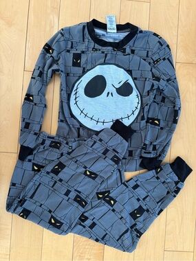 Gray Jack Skellington Nightmare Before Christmas Kids Pajama Set